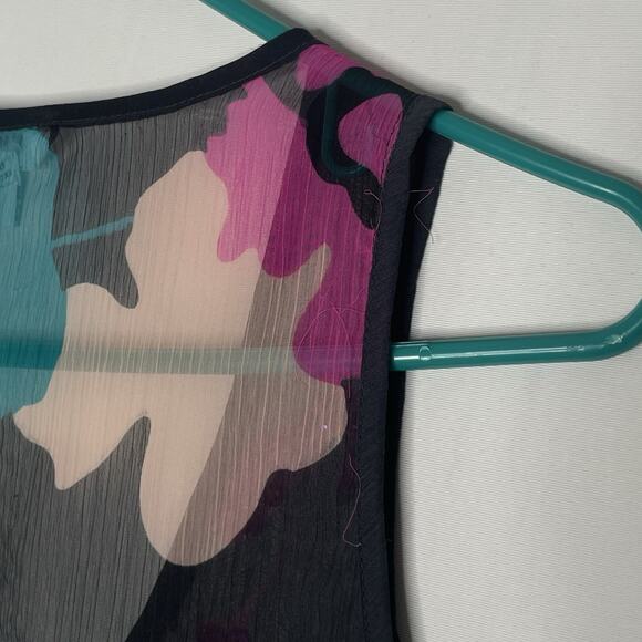 Candie's Women Sheer Tank Floral Sequins Y2K Floral Indie Sleaze 2000s Sparkle - Picture 8 of 8